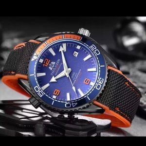 Automatic Watch For Men’s Mechanical Orange Blue